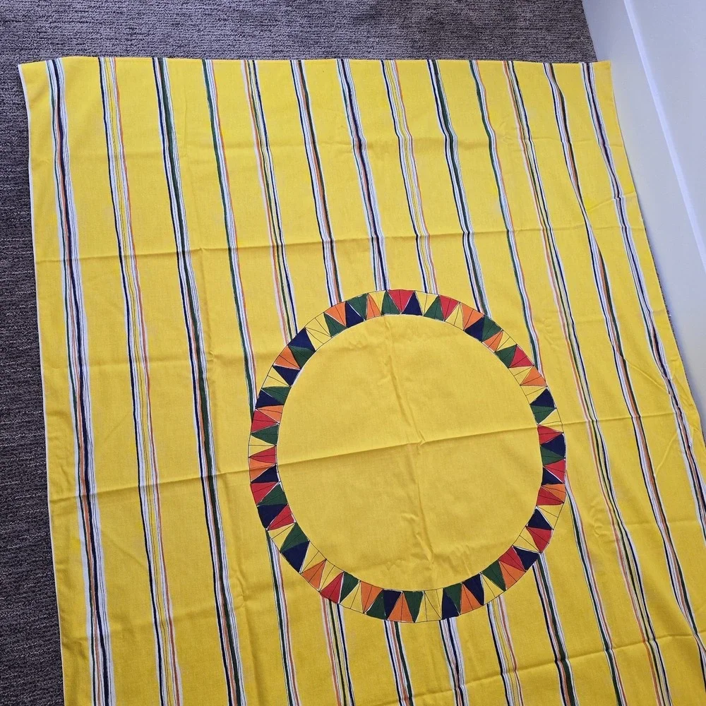 Vintage Vera Neumann Tablecloth Bright‎ Yellow Rectangle Eternal Summer Bliss